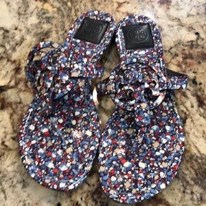 Tory Burch red/white/blue sandals